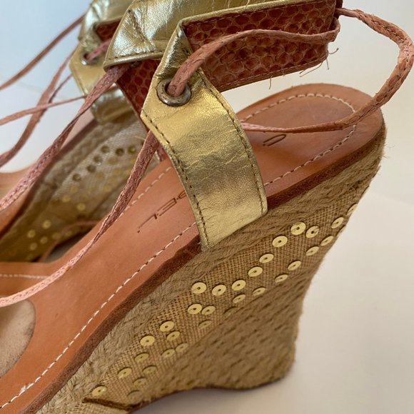 Y2K Vintage C Label Gladiator Espadrilles Size 10 - Picture 3 of 4